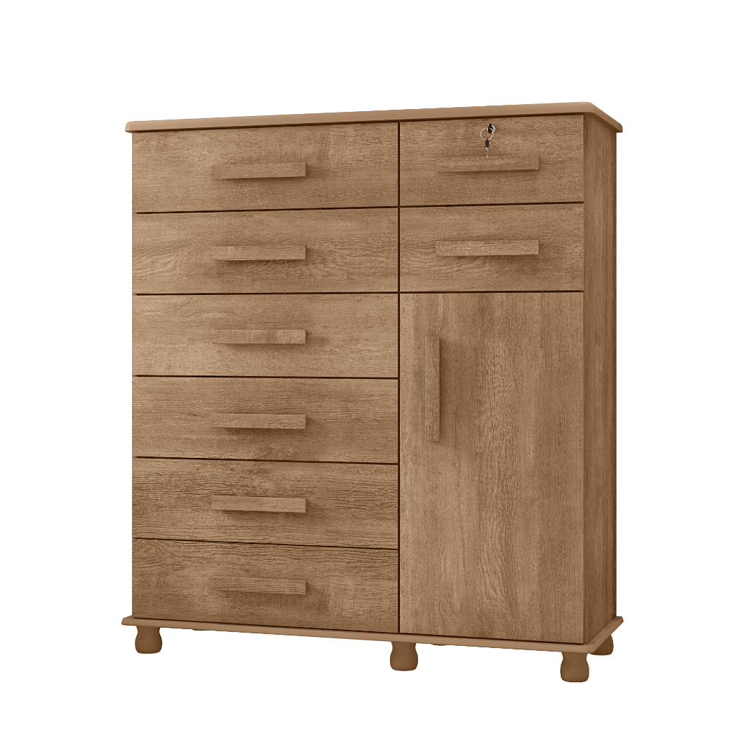 Cômoda Messina - Noce Bronze - Loja Móveis Brasil