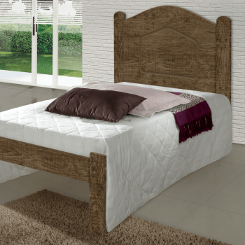 Cama de Solteiro Selene - Branco/Rosa/Ipê